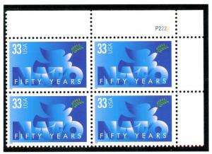 US  3354  NATO 33c - Plate Block of 4 - MNH - 1999 - P2222  UR