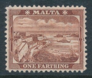 Malta 1899-1901 SG 31 ¼d Brown Mint Crown CA sideways