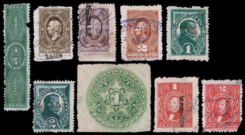 Mexico Revenue Stamps (1885-89) Used Hinged Good-Fine