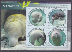 2016 Sierra Leone 6858-6861KL Marine fauna - Manatees 11,00 €