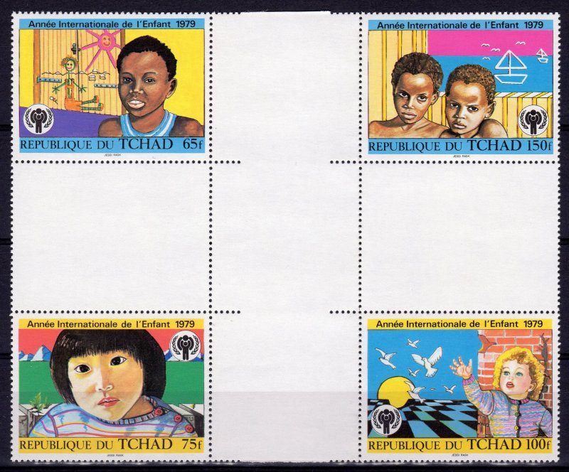 Chad 1979 Year of the Child Set ICY CROSS BLOCK !!!! MNH  Sc# 374/377