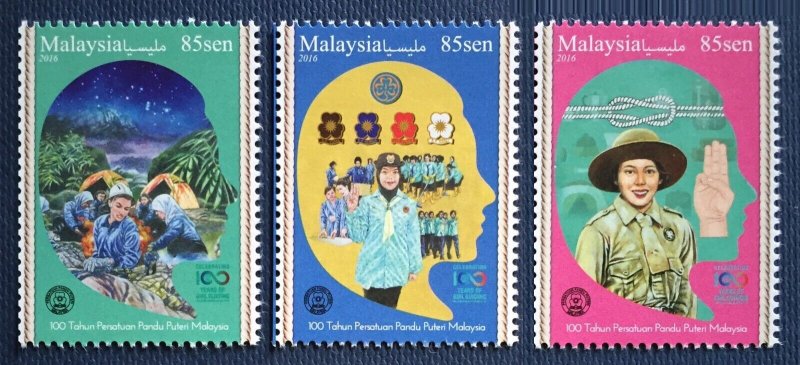Malaysia 2016 100th Anniv the Malaysian Girl Guides Set of 3V SG#2184-2186 MNH