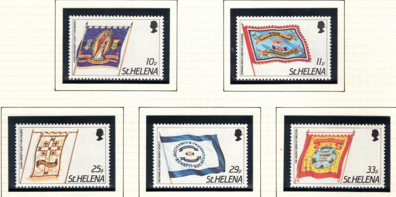 ST HELENA 1986 Society Banners; Scott 446-50, SG 472-76; MNH