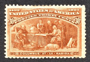 US 1893 30¢ Columbian Expo stamp #239 MH CV $225
