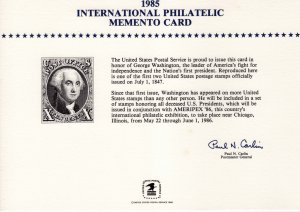 SC101 Intl. Philatelic Memento, 1985 #2 Image Brookman (PS55)