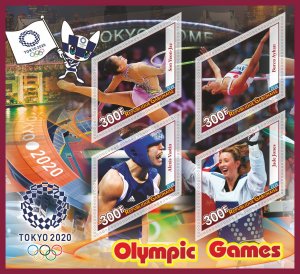 Stamps. Olympic Games Tokyo 2020 year, 1+1 sheets  perforated NEW