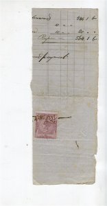 INDIA; Early 1870-80s QV Revenue used value on Document Piece