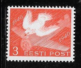 Estonia 150: 3s 1940 Postage Stamp Centenary issue, single, MH, VF