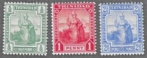 Trinidad (1909) - Scott # 105 - 107,  MH