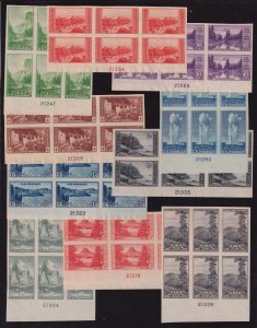 1935 National Parks FARLEY imperf mint Sc 756-65 bottom plate blocks NGAI (P3