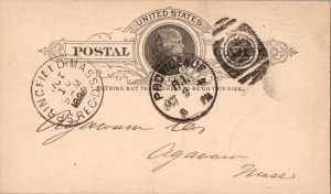 United States Rhode Island Providence 1889 Wesson duplex Type H(Disc)  Postal...