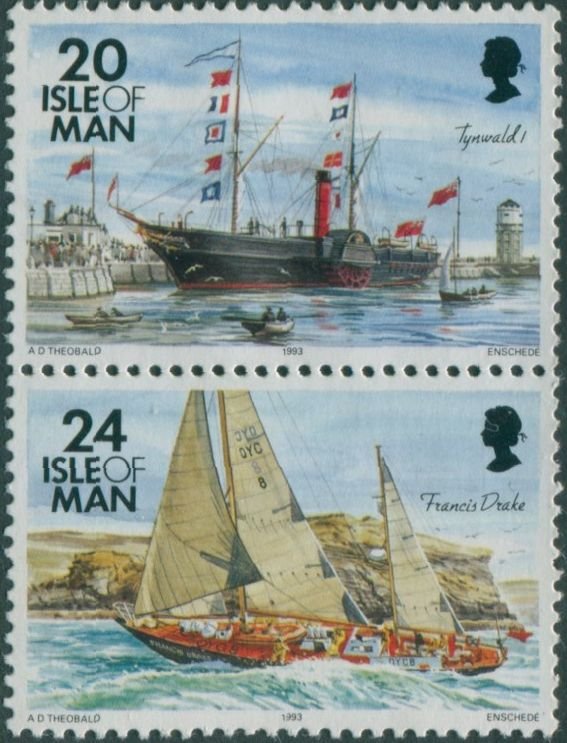 Isle Of Man 1993 SG543-547 Paddle Steamer and Ketch MNH