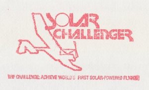 Meter cover Luxembourg 1988 Solar Challenger - First solar powered Flight - Du P