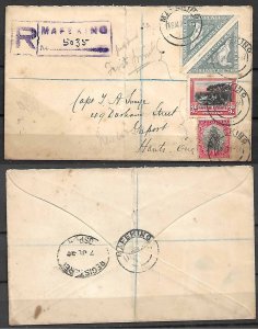 SOUTH AFRICA STAMPS .  REG. COVER  1927