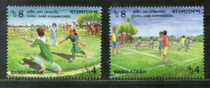 Bangladesh 2002 Rural Games Childrens Playing Sport Sc 663-4 MNH # 2275