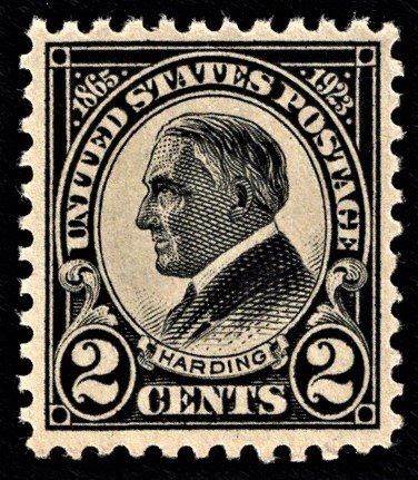 US 610 MNH VF 2 Cent Harding Black