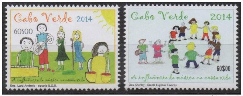 2014 Cabo Verde - Children's Drawings Children's Desho Infant Mi. 1027-1028 2 val. MNH-