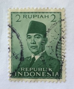 Indonesia 1951-53  Scott 390 used - 2r, President Sukarno