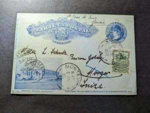 1903 Republic of Uruguay Postcard Cover Montevideo to Morges Switzerland