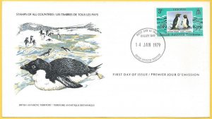 British Antarctic Territory #72 FDC 3p Macaroni Penguin