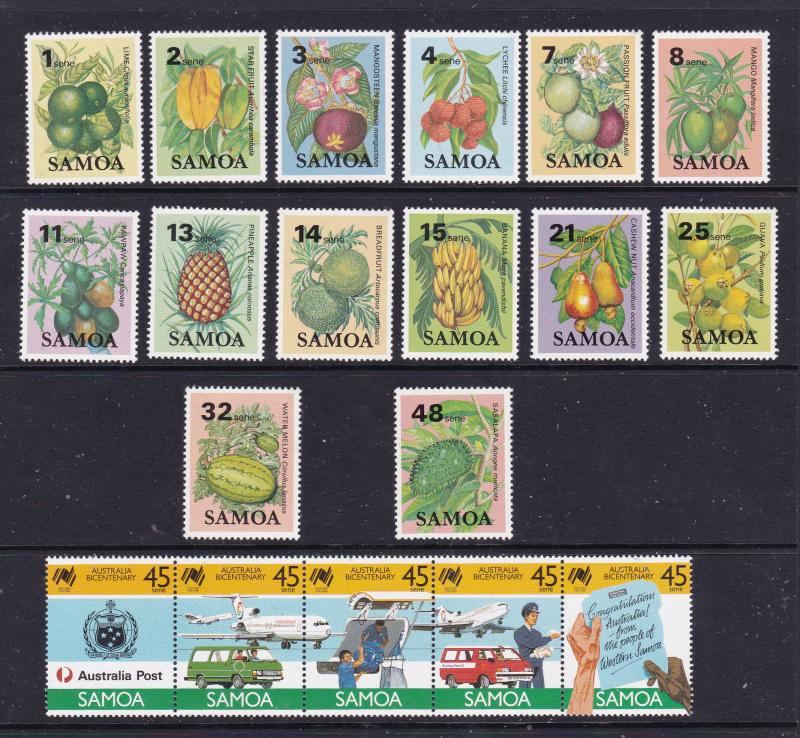 Samoa a reasonable mint lot 1950's-1980's