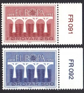 Faroe Islands  #106-107  MNH   1984  Europa