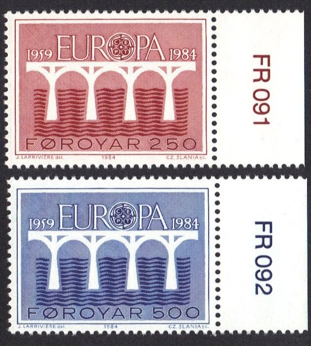 Faroe Islands  #106-107  MNH   1984  Europa