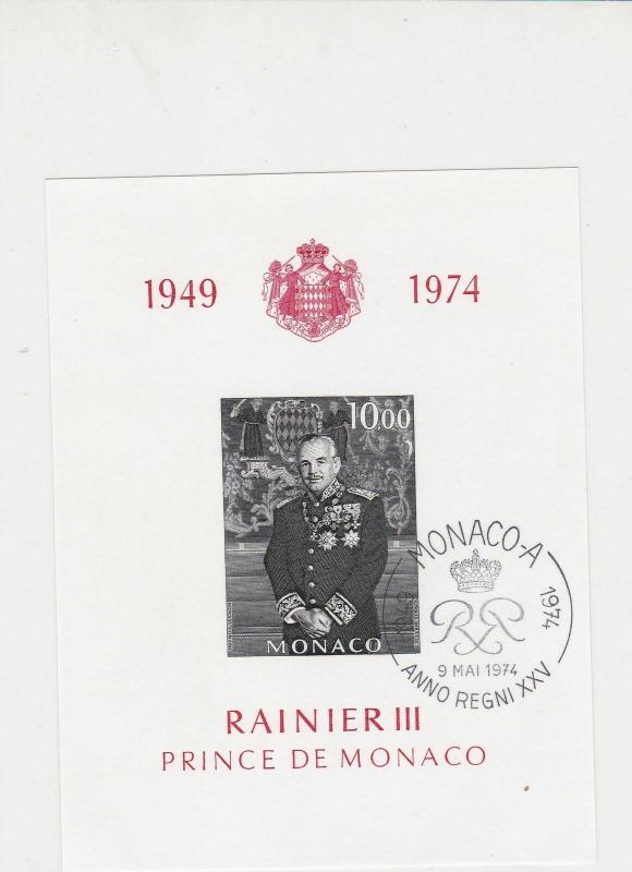 Monaco Prince Rainier lll of Monaco 1974 Special Cancel Stamps Sheet ref R17798