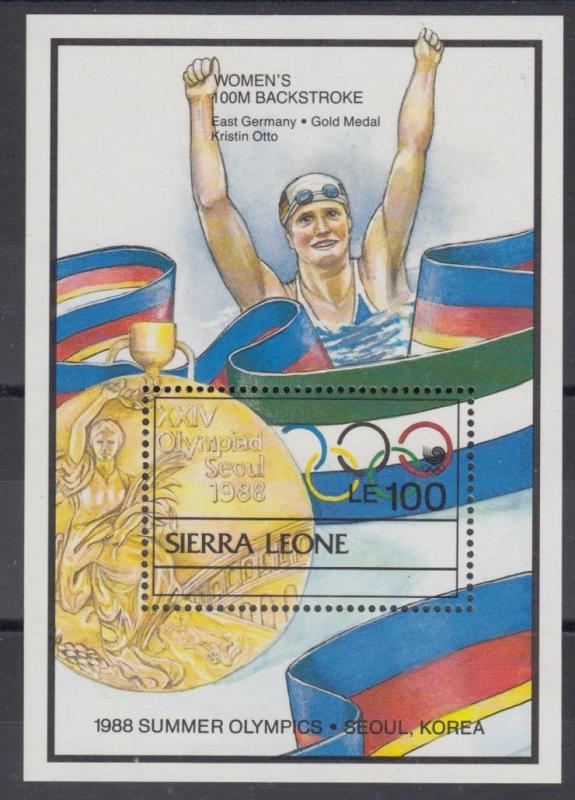 XG-AC430 SIERRA LEONE IND - Olympic Games, 1989 Seoul '88 Medalist MNH Sheet