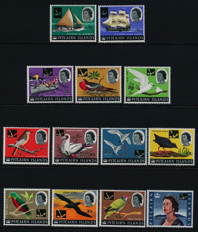 Pitcairn Islands 72-84 MNH Ships, Birds, Queen Elizabeth