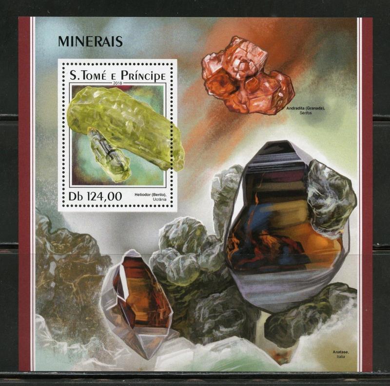 SAO TOME 2018  MINERALS  SOUVENIR SHEET  MINT NH