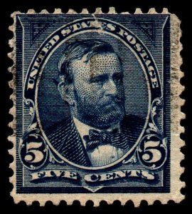 U.S. Scott #281: 1898 5¢ Ulysses  S. Grant, Used, F, tear on top edge