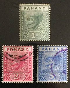 Malaya PAHANG 1891-95 Tiger 1c MLH 2c & 5c Used SG#11-13 M3522