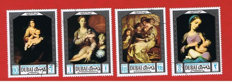 Dubai #97-100  VF used  Paintings  Free S/H