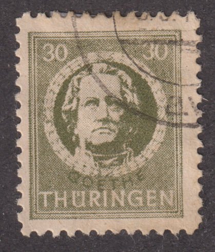 Germany DDR,  THURINGIA 16N8 Schiller 1945