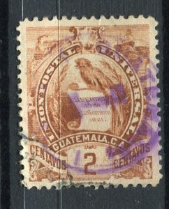 GUATEMALA; 1886 classic Quetzal Coat of Arms issue fine used 2c. value