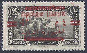 LEBANON 1928 FOUR PIASTER OF OVPTD REPUBLIQUE LIBANAISE IN ERROR SG