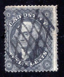 Scott #36 F - 12c Black - Washington - Used - 1857 ⭐⭐⭐⭐⭐