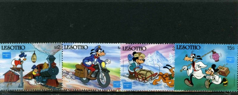 LESOTHO 1986 WALT DISNEY AMERIPEX'86 SET OF 4 STAMPS MNH 