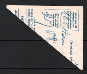 SWEDEN Money Order Receipt *FILIPSTAD* 1900 CDS Piece 25o 10o Stamps Used SS3906