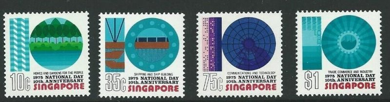 SINGAPORE SG256/9 1975 TENTH NATIONAL DAY  MNH 