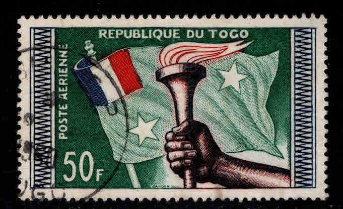 TOGO Scott C27 Used 1959 Airmail flag stamp