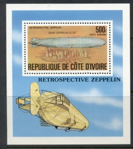Ivory Coast 1977 History of the Zeppelin MS MUH