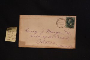 US 184 on cover NYC 7 to Ottawa CAN.  (#1954)