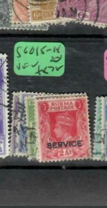 BURMA (P0809B)  KGVI  SERVICE  SG O15-8, O20    VFU 