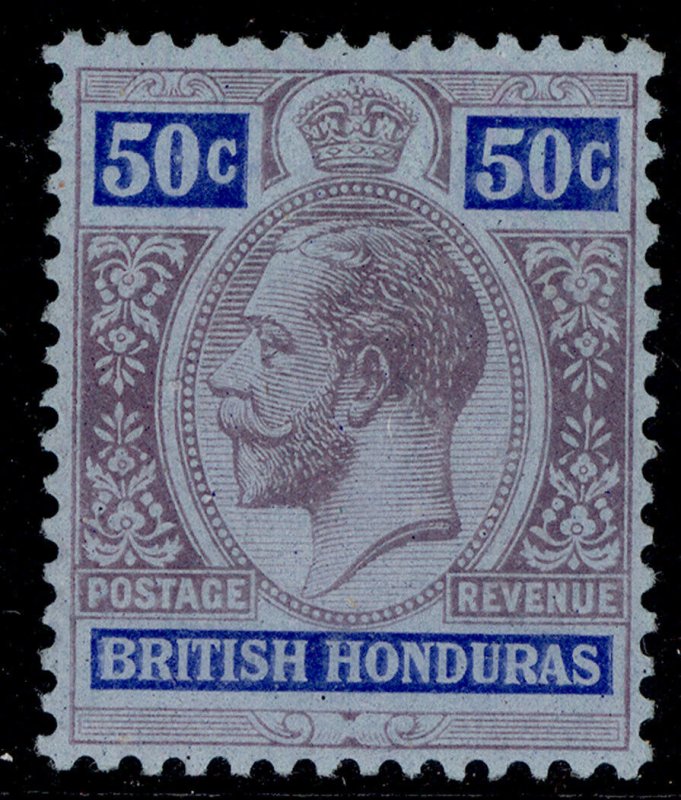 BRITISH HONDURAS GV SG107, 50c purple & blue/blue, VLH MINT. Cat £35.