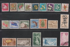 New Zealand # 333-352, Pictorial Definitives, Used (# 347 is Mint), 1/2 Cat.