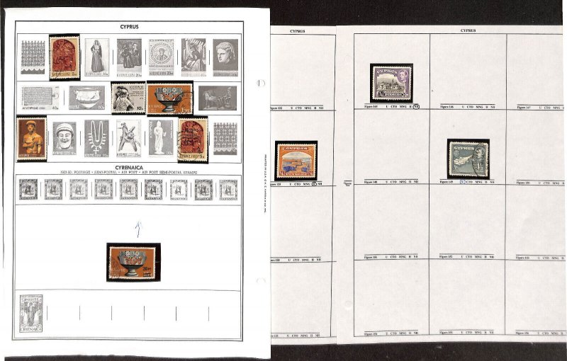 Cyprus Stamp Collection on 20 Regent & Harris Pages, 1886-1985 (BA)