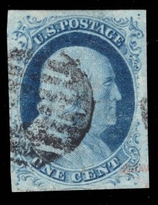 MOMEN: US STAMPS #9 POS. 9L1L IMPERF USED VF+ LOT #89949*