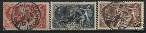 Great Britain #222 - #224 VF Used Premium Cancel Set